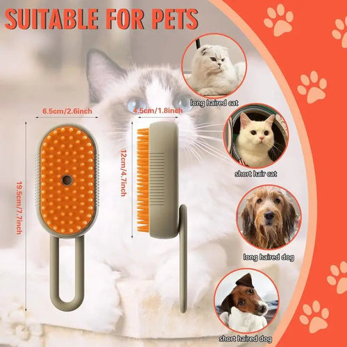 Pet Steam Brush Cat And Dog Deshedder Tool for Grooming And Hair